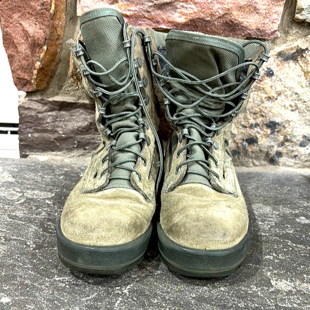 Military Style Combat Boots - Green